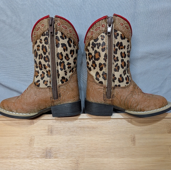 Twister Avery Leopard Print Western Boots with Red Accents Toddler Size 5 - Picture 15 of 16